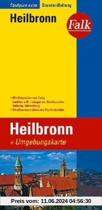 Falk Stadtplan Extra Standardfaltung Heilbronn